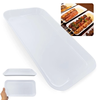 Kit 2 Travessas 31cm Buffet Restaurante Poro + 2 Travessas 35cm Retangulares Rasas em Melamina