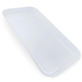 Travessa Retangular 31cm para Buffet Churrascaria Espetinho Bandeja para Poro Restaurante Melamina Branca