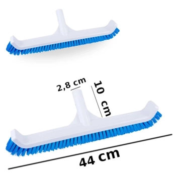 Kit Escova Curva 44 Cm + Mangueira 32mm 6m + Sulfato de Alumnio Decantador Piscinas Fibra/ Alvenaria