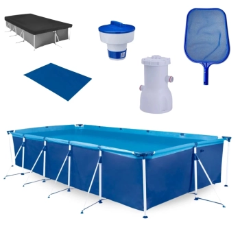 Kit Piscina 7600 Litros Premium + Filtro 110v Mor 2.200 L/H + Peneira + Flutuador + Capa, Forro
