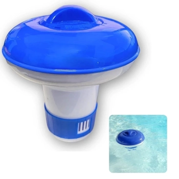 Kit Mini Clorador Flutuante + Pastilha de Cloro 200g 3 em 1 Genco para Piscinas