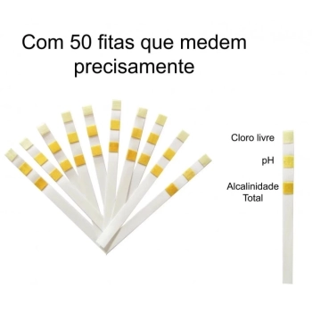 Kit Mini Pastilha de Cloro com 50 Unid. + Mini Flutuador + Fita Prova de Ph, Cloro e Alcalinidade