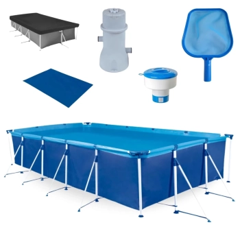 Kit Piscina 10.000 Litros Premium + Filtro 220v 3600 L/H + Peneira + Flutuador + Forro, Capa