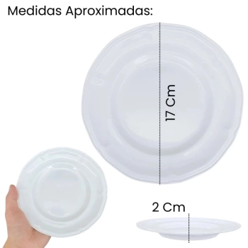 Kit 4 Pratos Fundos + 4 Pratos Rasos + 4 Sobremesa + 2 Travessas + Molheira 250 Ml em Melamina