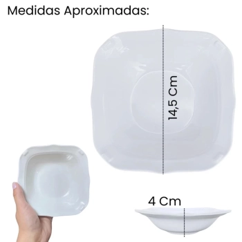 Kit 4 Pratos Fundos + 4 Pratos Rasos + 4 Sobremesa + 2 Travessas + Molheira 250 Ml em Melamina
