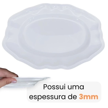 Kit 4 Pratos Fundos + 4 Pratos Rasos + 4 Sobremesa + 2 Travessas + Molheira 250 Ml em Melamina