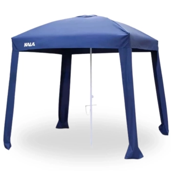 Kit 4 Banquetas Plsticas Suporta 120 Kg + Guarda Sol Modelo Cabana Gazebo 2,2 X 2,2 M Praia/ Camping