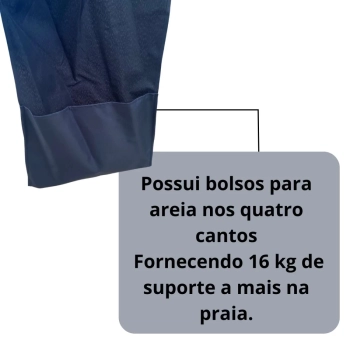Kit 4 Banquetas Plsticas Suporta 120 Kg + Guarda Sol Modelo Cabana Gazebo 2,2 X 2,2 M Praia/ Camping