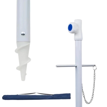 Kit 4 Banquetas Plsticas Suporta 120 Kg + Guarda Sol Modelo Cabana Gazebo 2,2 X 2,2 M Praia/ Camping