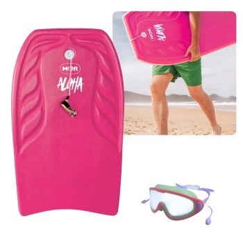 Kit Oculos de Nata��o Prote��o Uv/ Antiemba�ante Rosa + Prancha Bodyboard G 87 X 47 Cm
