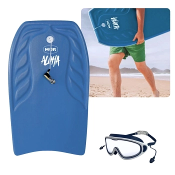 Kit Oculos de Nata��o Prote��o Uv/ Antiemba�ante Azul + Prancha Bodyboard G 87 X 47 Cm