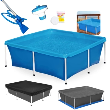 Kit Piscina de Armao 2000l + Aspirador Venturi + Capa e Forro de Proteo + Mini Clorador + Pastilha Cloro