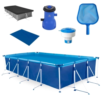 Kit Piscina 10.000 Litros Estrutural + Forro, Capa + Filtro 220v 3028l/H Bel + Peneira + Flutuador
