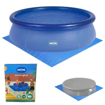 Kit Piscina Redonda Inflavel Mor 2400 Litros 2,40 M Dimetro + Forro para Proteo 2,50m X 2,50m