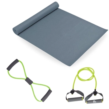 Kit Colchonete Eva + Extensor 1 Via + Extensor em Oito Tenso Media Exerccios Fsicos