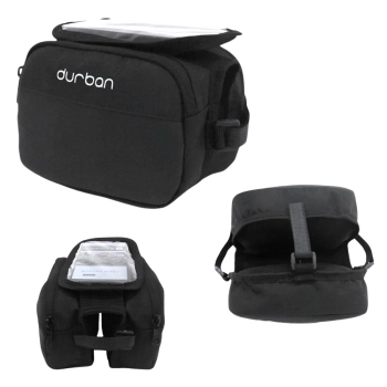 Kit Bolsa para Bicicleta com Touch Screen para Celular + Manmetro e Bomba de Ar para Bicicleta