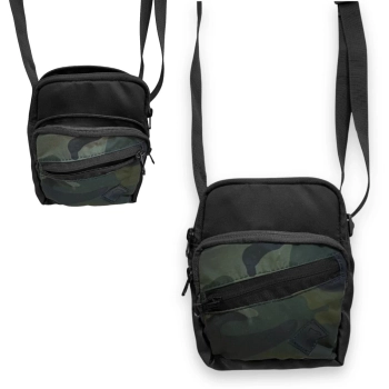 Kit Bolsa Pequena Transversal Camuflada Conquista + Manmetro e Bomba de Ar para Bicicleta