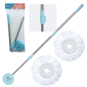 Kit Reposio Cabo Extensor Giratrio para Mop Pocket + 2 Refis Microfibra Limpeza Prtica Mor