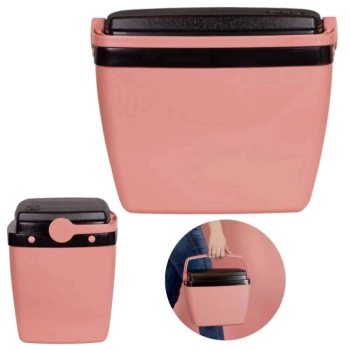 Kit Caixas Trmicas 6 Litros + 12 Litros Rosa Pssego com Ala Mor para Praia e Camping