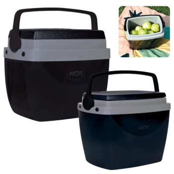 Kit Caixas Trmicas 6 Litros + 12 Litros Preta e Cinza com Ala Mor para Praia e Camping
