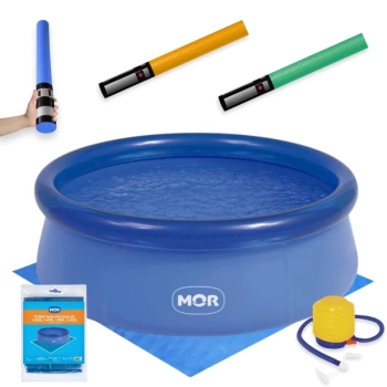 Kit Piscina Infantil 1000 Litros Mor Infl�vel + Mini Bomba Manual + Forro + Espada Espaguete