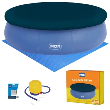 Kit Piscina Inflvel 6700 Litros Mor + Capa, Forro, Mini Bomba Manual e Kit Reparo