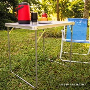 Mesa Dobrvel Porttil com Ala 80 Cm para Pesca Camping e Praia Mesa Prtica Mor