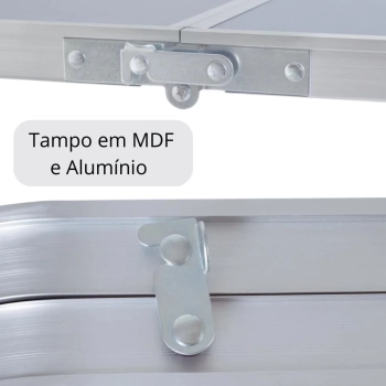 Mesa Dobrvel Porttil Vira Maleta com Ala 1,20m para Pesca Camping e Praia Mesa Prtica Dupla Mor