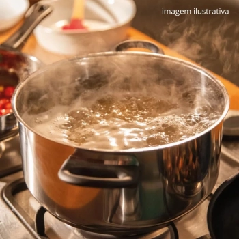 Panela Caarola em Ao Inox 25cm Induo e a Gs 5,3 Litros com Tampa Fundo Triplo Mor