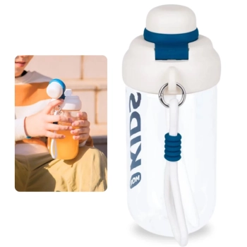 Garrafa Infantil de gua 660ml Azul Squeeze com Canudo e Ala Kids Mor Garrafinha Escolar