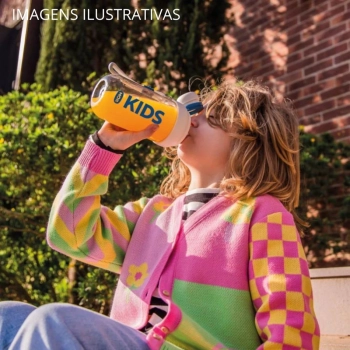 Garrafa Infantil de gua 660ml Azul Squeeze com Canudo e Ala Kids Mor Garrafinha Escolar