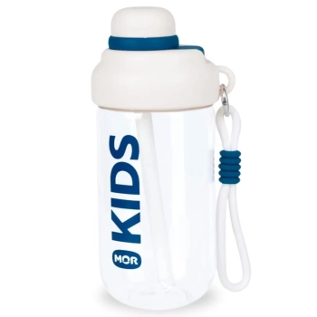 Garrafa Infantil de gua 660ml Azul Squeeze com Canudo e Ala Kids Mor Garrafinha Escolar