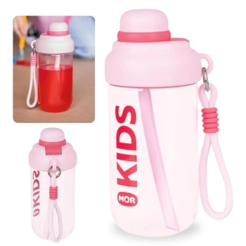 Kit Garrafa 660ml Rosa Squeeze com Ala e Canudo + Caixa Trmica 18 Litros Rosa