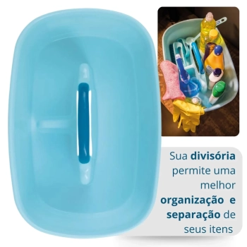 Cesto Organizador Multiuso com Divisrias e Ala Ideal para Lavanderia e Utenslios de Limpeza Mor