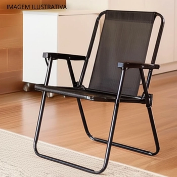 Kit 2 Cadeiras de Praia Modelo Preto e Retr para Casa, Jardim e Parque