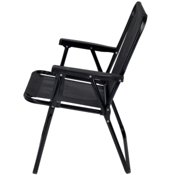 Kit 2 Cadeiras de Praia Modelo Preto e Retr para Casa, Jardim e Parque