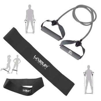 Kit Extensor Elastico com Ala Tenso Extra Forte + Mini Band Extra Forte Treino Exercicio Musculao
