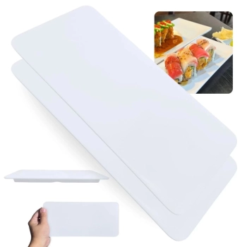 Kit 2 Pratos Travessa para Sushi Retangular Retos 27cm Comida Japonesa Feito em Melamina Premium
