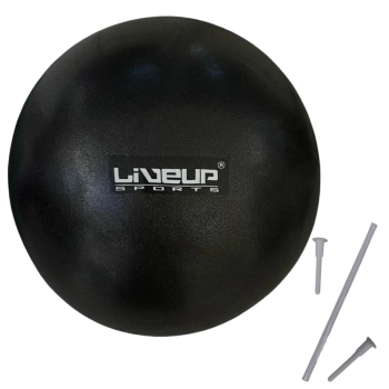 Mini Bola Overball 25 Cm Preta para Pilates Fisioterapia Liveup Yoga Exercicios Ginstica
