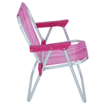 Cadeira de Praia Infantil Bel Dobravel em Aluminio Rosa