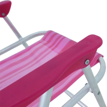 Cadeira de Praia Infantil Bel Dobravel em Aluminio Rosa