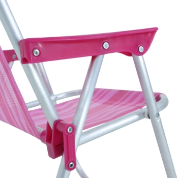 Kit Cadeira de Praia Infantil Rosa Bel + Caixa Termica 6 Litros Rosa + Baldinho de Praia 8 Peas Colorido