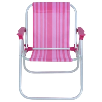 Cadeira de Praia Infantil Bel Dobravel em Aluminio Rosa