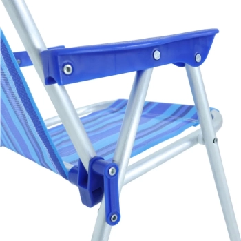 Kit Cadeira de Praia Infantil Azul Bel + Baldinho de Praia com 8 Peas em Cores Sortidas