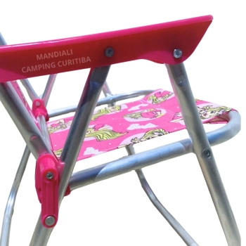 Kit Cadeira de Praia Infantil Rosa Barbie Bel + Baldinho de Praia com 8 Peas na Cor Rosa
