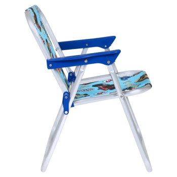 Cadeira de Praia Infantil Hot Wheels Dobravel em Aluminio Azul Bel