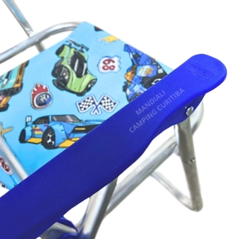 Cadeira de Praia Infantil Hot Wheels Dobravel em Aluminio Azul Bel