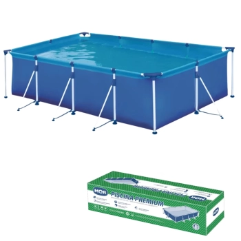 Kit Piscina Premium 5000 Lts Mor + Kit Manuteno Limpeza da Piscina com Aspirador Peneira Mangueira e Haste