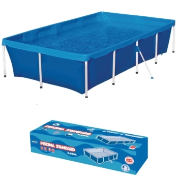 Kit Piscina 3000 Lts Mor + Kit Manuteno Limpeza da Piscina com Aspirador Peneira Mangueira e Haste