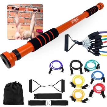 Kit Completo Barra para Porta de 65cm a 95cm + Kit Extensor 7 Elstico + 2 Pegadores + 2 Fitas e Ancorador
